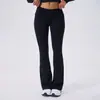 Calça Yoga Flare Europeia e Americana Transfronteiriça Novo Estilo Cintura Baixa Flare Leve Calça Longa Flare com Cós Largo Modelador