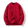 Nuevo suéter rojo de marca de moda de ajuste holgado para hombres adolescentes, adecuado para el Año del Zodiaco, suéter de punto para hombre con cuello redondo
