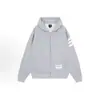 Sudadera con Capucha Rayada de Marca Americana de Moda para Hombre Estilo Nuevo 2026 Abierta por Delante Holgada Gris Casual Versátil Sudadera con Capucha