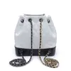 Nuevo Estilo Coreano Moderno Piel de Vaca Cadena Romboidal Mochila Pequeña Bolso de Hombro Único Bolso de Paseo Cubo de Piel Genuina Bolso para Mujer