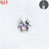 F136 Aleación de Titanio Araña Espiral Interna Pendientes Insecto Elegante Divertido Garra Incrustada Gema Australiana Labio Uña Joyería Popular Cabeza