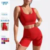 Novo Top Esportivo de Yoga Sem Costura, Justo ao Corpo, Secagem Rápida, Absorvente de Umidade, Calça de Yoga de Cintura Alta, Levanta Bumbum, Conjunto Fitness da Metabo
