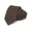 Gravata Masculina Transfronteiriça 7cm Cor Sólida Gravata Amarrada à Mão Gravata Jacquard de Poliéster Masculina Logotipo Gravata de Alta Qualidade para Homens
