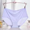 Roupa íntima feminina sem costura de nylon, calça stretch, peça única, respirável, cintura média, sexy, calcinhas para meninas
