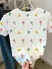 Camisetas Estampadas Europeias e Americanas Transfronteiriças para Mulheres 2026 Verão Amazon Comércio Exterior Rússia Manga Curta Gola Redonda