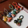 Patrimônio Cultural Imaterial Contas de Laca DIY Chaveiro com Fio de Algodão Contas de Laca Madrepérola Novo Estilo Chinês Bolsa Tecida Artesanal Pingente Venda por Atacado