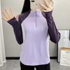 Roupa de Montanhismo de Secagem Rápida para Mulheres, Nova Camiseta Esportiva de Primavera e Outono, Camada Base Casual de Manga Longa, Gola Alta, Top Elástico de Secagem Rápida