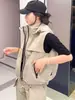 Jaqueta colete de trabalho estilo europeu para mulheres, novo modelo de primavera e outono, colete casual com capuz para mulheres petites, fashion e moderno