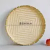 Productos Tejidos de Bambú Hechos a Mano Estilo Rústico Tamiz de Bambú Herramienta para Secado al Sol de Productos Secos Cesta de Bambú Pantalla de Tamiz Bandeja de Almacenamiento para Verduras y Frutas Secas Plato de Bambú