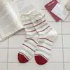 Calcetines de Algodón Puro Sin Costuras a Rayas Estilo Coreano Ins para Mujer, Calcetines de Media Pantorrilla, Modelos de Primavera y Otoño, Calcetines Holgados Lindos Estilo Academia de Cachorros