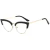 Nuevo Marco de Gafas Estilo Ojo de Gato Europeo y Americano Gafas de Lectura Diarias Elegantes Personalizadas para Mujer, Gafas sin Graduación Anti-Luz Azul