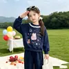 Conjunto Infantil Comércio Exterior Estilo Coreano Moda Primavera e Outono Blusa Manga Longa Moletom Solto Calças Jogger Conjunto Elegante de Duas Peças Atacado