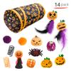 Resumen Traje de juguetes de túnel para gato de Halloween Juguetes interactivos divertidos para gatos Una variedad de juguetes de túnel para gatos que se divierten solos