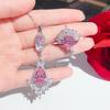 Live New Heavy Industry Design Argyle Pink Diamond Set Europeu e Americano Light Luxury Full Diamond Color Pingente Anel de Abertura