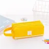 Estojo Criativo de Lápis com Grande Capacidade para Estudantes, Meninos e Meninas, Bolsa Simples de Tecido Oxford com Zíper Duplo Estojo de Papelaria para Lápis com Logo Impresso