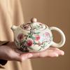 Tetera de cerámica de fábrica Ru Kiln Pastel Nine Peach Xi Shi, tetera para té chino antiescaldamiento, tetera individual con filtro de Kung Fu