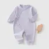 Mameluco de manga larga para primavera y verano con cierre diagonal para bebés e infantes, ropa de bebé estilo mariposa, mameluco unisex para bebé, traje para gatear