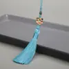 Llavero Colgante de Borla Xingshi Esmalte Cloisonné de 8 cm Accesorios Colgantes Retorcidos a Mano para Placket de Cintura Hanfu