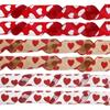 Cinta con Estampado de Corazones para el Día de San Valentín Decoración de Guirnalda para Caja de Regalo Cinta DIY Cinta de Lino Imitación en Forma de Corazón Rojo Melocotón Cinta