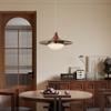 Lámpara de araña para restaurante, madera de nogal con vetas retro, platillo volante creativo, lámpara de mesa para bar, estilo de mediados de siglo, minimalista de alta gama, nueva lámpara de mesa de comedor