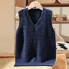 Novo Colete de Camada Infantil Tricô 100% Lã Unissex Meninos e Meninas Versátil Engrossado Solto Sem Mangas Cardigan Suéter