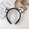 Linda diadema de panda tridimensional, banda para el pelo de cara de animal de dibujos animados, horquilla de broche de muñeca de felpa, tocado infantil, femenino