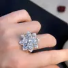 Anillo de Aguamarina Pura Natural con Cristal Ultra Rosa, Transparente, Tamaño 4*6mm, Finamente Elaborado con Engastes de Plata 925