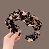 Diadema Vintage Plisada Estampado Leopardo para Mujer 2024 Nuevo Tocados de Alta Gama Diadema de Presión Alta en la Parte Superior de la Cabeza Accesorios para el Cabello