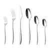 Juego de Cubiertos para Filete de Acero Inoxidable 304 Tenedor Cuchillo Cuchara Mango Creativo Engrosado Tenedor Cuchara Vajilla Occidental Cuchara de Postre
