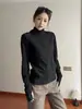 Camiseta Térmica de Manga Larga para Hombre con Media Cremallera y Cuello Alto Gris Oscuro Estilo Americano Nuevo Otoño Invierno Hombro Normal Sudadera Deportiva de Peso Pesado