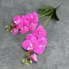 Flores Artificiais Phalaenopsis Pu Feel Simuladas de 2 Pétalas e 12 Cabeças Decoração de Casa Decoração de Casamento Adereços Enfeites de Orquídea Venda por Atacado