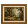 Pintura Personalizada Casa de Madera Rural Pintura Decorativa de Animales Lienzo de Pintura al Óleo Impermeable Marco Retro Tallado en Oro Muro Decorativo Fábrica