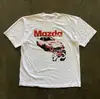 Camiseta de algodón de manga corta con cuello redondo y estampado retro clásico