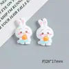Acessórios de Resina de Gato Coelho Fofo de Desenho Animado DIY Grampos de Cabelo Feitos à Mão Cordas de Cabelo Capas de Celular Materiais para Copo de Água de Carro Elétrico