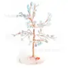 Decoración de árbol de cristal con base de ágata, manualidades, decoración DIY, árbol de la fortuna, decoración de árbol de los deseos para escritorio de oficina en casa