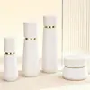 Suporta Personalização de Garrafas de Conjunto de Água-Creme de Vidro Branco Porcelana de Alta Qualidade, Frascos de Loção Foscos, Potes de Creme e Frascos de Embalagem para Skincare
