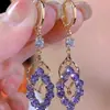Brincos Pendentes Redondos de Diamante, Luxo Leve, Retrô, Brincos Exquisitos, Temperamento de Nicho, De Alta Qualidade, Brincos Versáteis, Atacado para Mulheres
