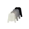 Camiseta Básica de Lana Lyocell para Mujer 2026 Otoño/Invierno Nueva Moda Adelgazante de Manga Larga con Diseño Tridimensional