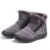 Producto de moda de alta venta en comercio exterior transfronterizo: botas de nieve cálidas de moda para mujer de talla grande, de una sola pieza, para envío directo, sin cordones, forradas de felpa, zapatos de algodón engrosados