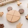 Manija de Puerta de Gabinete Infantil Madera Maciza Oso de Dibujos Animados Conejo Mickey Manija de Cajón de Armario Cuatro Puntos Semicircular Tronco