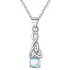 Cao Shi Europeu e Americano moda gancho de orelha colar imitação Moonstone terno brincos colar triângulo torcido brincos pingente
