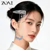 Elegante Nuevo Pasador de Pelo Azul Frío Estilo Chino con Borla para Mujer, Adecuado para Ropa Tradicional China, Accesorio para el Cabello de Pinza para Flequillo Lateral Diario