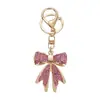 Acessórios de Laço de Liga Chaveiro Pingente para Bolsa Feminina Estilo Ins Nicho Joia de Laço com Strass Chaveiro