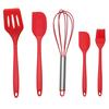 Conjunto de 5 Peças de Silicone para Assar Cozinha Espátula de Creme Espátula Dividida Pincel para Óleo Batedor de Ovos Espátula para Cozinhar Conjunto de Ferramentas para Assar