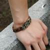 Pulsera retro de cuero de vaca con ancla europea y americana, directo de fábrica, pulsera de cuero con efecto envejecido, regalo