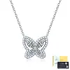 Colar Borboleta de Prata S925 com Moissanita D Color Vvs Corrente de Clavícula Cluster de Moda Luxo Leve Venda Direta do Fabricante