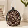 Monedero Estampado de Leopardo Cuero Artificial Impermeable Imitación Cuero Cremallera Bolsa de Almacenamiento Multifuncional Mini Bolsa para Auriculares