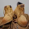 Botas de Trabajo Estilo Británico de Caña Alta Martin para Hombre, Botines Gruesos para Motocicleta Otoño/Invierno, Botas Casuales Retro para Hombre para Exteriores