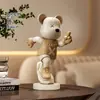 Oso Violento Pequeño Adorno Sala de Estar Estilo Lujo Ligero Mueble de TV Aparador Estantería Artículo Decorativo de Escritorio Regalo de Inauguración