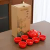 Juego de té Kung Fu de una olla y seis tazas, tetera Xishi, juego en caja de regalo, juego completo de tetera, regalo pequeño para actividades, recuerdo
